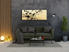Wall Picture behind Tempered Glass 125 x 50 cm (? 50” x 20”) ; Dandelion 6