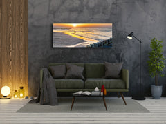 Glasdruck-Wandkunst – Bild auf Glas 125 x 50 cm (≈ 50” x 20”) ; Meer 12