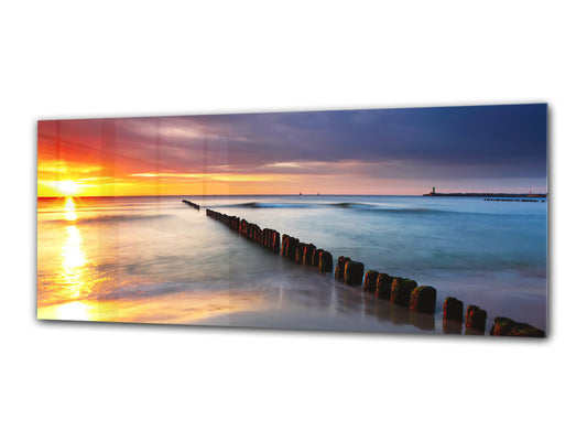 Glass Print Wall Art – Image on Glass 125 x 50 cm (? 50” x 20”) ; Sunset 12
