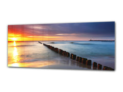 Glass Print Wall Art – Image on Glass 125 x 50 cm (? 50” x 20”) ; Sunset 12
