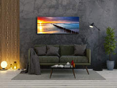 Glass Print Wall Art – Image on Glass 125 x 50 cm (? 50” x 20”) ; Sunset 12