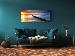 Glass Print Wall Art – Image on Glass 125 x 50 cm (? 50” x 20”) ; Sunset 12