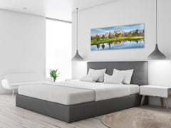Graphic Art Print on Glass – Available in 5 different sizes – Nature Series 01B: Panoramic view of the Rocky Mountains