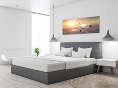 Glass Print Wall Art – Image on Glass 125 x 50 cm (? 50” x 20”) ; Plane