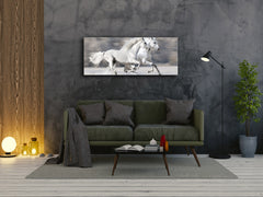 Glass Print Wall Art – Image on Glass 125 x 50 cm (? 50” x 20”) ; Horses 8