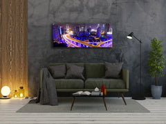 Arte mural con impresión en vidrio: imagen sobre vidrio de 125 x 50 cm (≈ 50” x 20”); Ciudad de noche 21