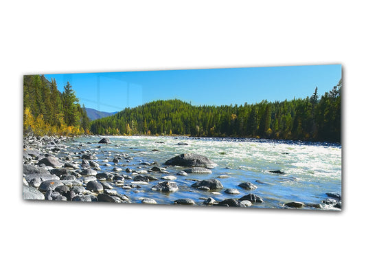 Glasdruck-Wandkunst – Bild auf Glas 125 x 50 cm (≈ 50” x 20”) ; See 8