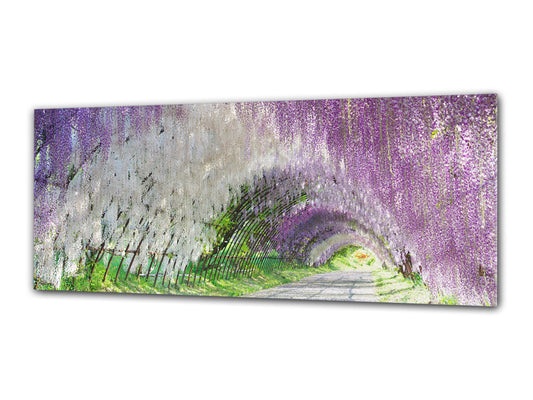 Arte mural con impresión en vidrio: imagen sobre vidrio, 125 x 50 cm (≈ 50” x 20”); Naturaleza 2