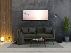 Glass Print Wall Art – Image on Glass 125 x 50 cm (? 50” x 20”) ; Seagulls