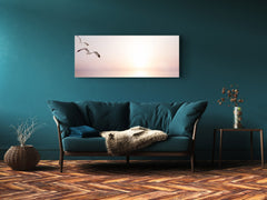 Glass Print Wall Art – Image on Glass 125 x 50 cm (? 50” x 20”) ; Seagulls