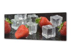 Glass Print Wall Art – Image on Glass 125 x 50 cm (? 50” x 20”) ; Strawberries