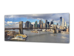 Glasdruck-Wandkunst – Bild auf Glas 125 x 50 cm (≈ 50” x 20”); Stadt 30