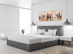 Glass Print Wall Art – Image on Glass 125 x 50 cm (? 50” x 20”) ; Running Horses
