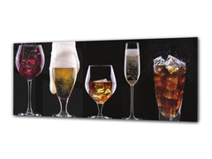 Glass Print Wall Art – Image on Glass 125 x 50 cm (≈ 50” x 20”) ; Drinks 2