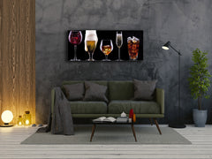 Glass Print Wall Art – Image on Glass 125 x 50 cm (≈ 50” x 20”) ; Drinks 2