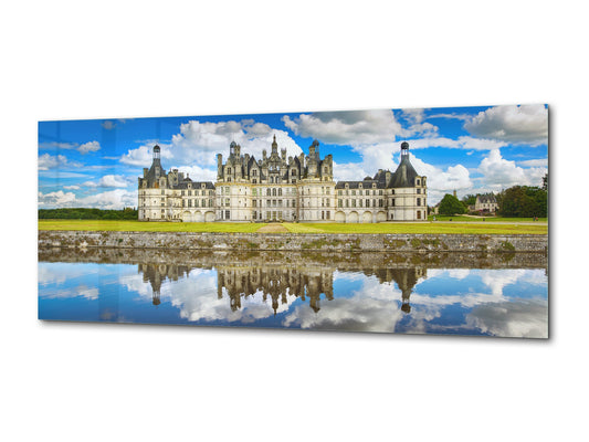 Graphic Art Print on Glass – Available in 5 different sizes – Nature Series 01B: Castle in Loire Valley