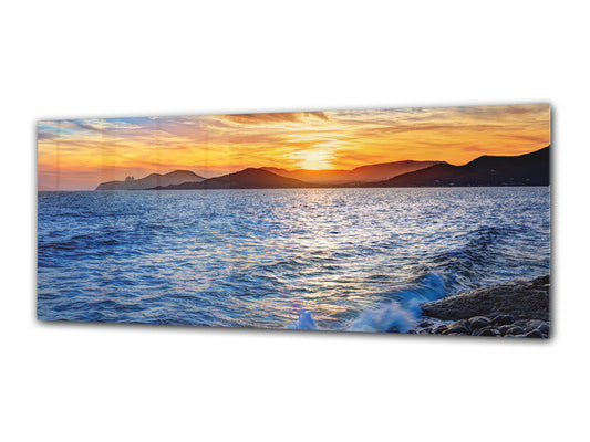 Glasdruck-Wandkunst – Bild auf Glas 125 x 50 cm (≈ 50” x 20”) ; Meer 6