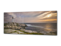 Glass Print Wall Art – Image on Glass 125 x 50 cm (? 50” x 20”) ; Lighthouse 1