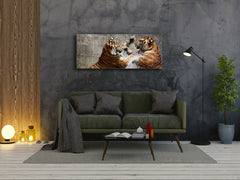 Glass Print Wall Art – Image on Glass 125 x 50 cm (? 50” x 20”) ; Tigers 2