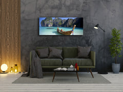 Glasdruck-Wandkunst – Bild auf Glas 125 x 50 cm (≈ 50” x 20”) ; Schiff