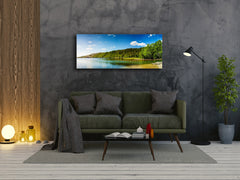 Glasdruck-Wandkunst – Bild auf Glas 125 x 50 cm (≈ 50” x 20”) ; See 11