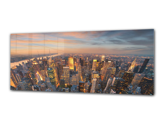 Glass Print Wall Art – Image on Glass 125 x 50 cm (? 50” x 20”) ; City 19