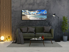 Glasdruck-Wandkunst – Bild auf Glas 125 x 50 cm (≈ 50” x 20”) ; Meer 13