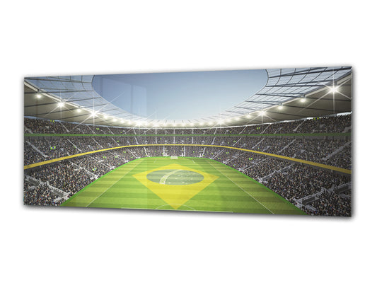 Glasdruck-Wandkunst – Bild auf Glas 125 x 50 cm (≈ 50” x 20”) ; Stadion