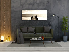 Arte mural con impresión en vidrio: imagen sobre vidrio de 125 x 50 cm (≈ 50” x 20”); Muelle 19