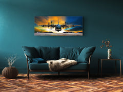Glass Print Wall Art – Image on Glass 125 x 50 cm (? 50” x 20”) ; Plane