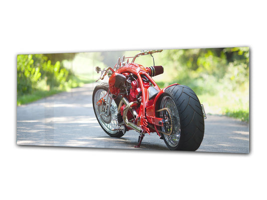 Glass Print Wall Art – Image on Glass 125 x 50 cm (? 50” x 20”) ; Motorcycle 3