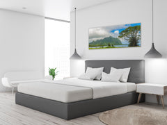 Graphic Art Print on Glass – Available in 5 different sizes – Nature Series 01B: Hawaiian mountains
