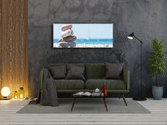 Glass Print Wall Art – Image on Glass 125 x 50 cm (? 50” x 20”) ; Stones