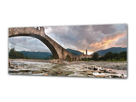 Glasdruck-Wandkunst – Bild auf Glas 125 x 50 cm (≈ 50” x 20”) ; Alte Brücke