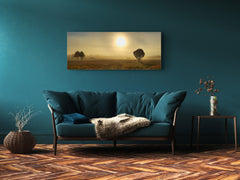 Glass Picture Wall Art – Available in 5 different sizes – Nature Series 01D: Meadow at sunrise