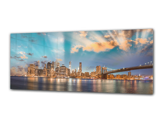 Glass Print Wall Art – Image on Glass 125 x 50 cm (? 50” x 20”) ; City 33