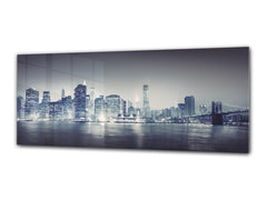 Glass Print Wall Art – Image on Glass 125 x 50 cm (? 50” x 20”) ; City by Night 30