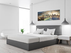 Wall Picture behind Tempered Glass 125 x 50 cm (? 50” x 20”) ; City 5