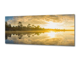 Modern Glass Picture – Available in 5 different sizes – Nature Series 01C: Sunrise over the lake