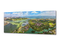 Beautiful Quality Glass Print Picture – Available in 5 different sizes – Cities Series 04: Bird eyes view of Singapore City