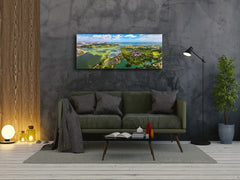 Beautiful Quality Glass Print Picture – Available in 5 different sizes – Cities Series 04: Bird eyes view of Singapore City