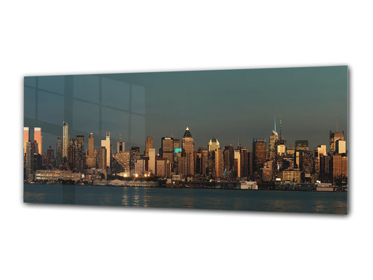 Glass Print Wall Art – Image on Glass 125 x 50 cm (? 50” x 20”) ; City by Night 29