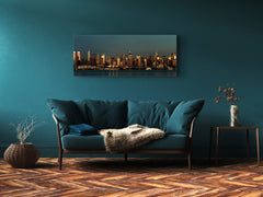 Glass Print Wall Art – Image on Glass 125 x 50 cm (? 50” x 20”) ; City by Night 29
