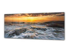 Glasdruck-Wandkunst – Bild auf Glas 125 x 50 cm (≈ 50” x 20”) ; Meer 14
