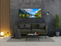 Graphic Art Print on Glass – Available in 5 different sizes – Nature Series 01B: Scandinavian mountains view