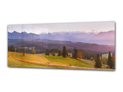 Glasdruck-Wandkunst – Bild auf Glas 125 x 50 cm (≈ 50” x 20”) ; Berge 20