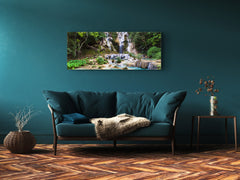 Glass Print Wall Art – Image on Glass 125 x 50 cm (? 50” x 20”) ; Waterfall