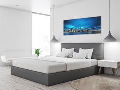 Glass Print Wall Art – Image on Glass 125 x 50 cm (? 50” x 20”) ; City by Night 32