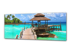 Arte mural con impresión en vidrio: imagen sobre vidrio de 125 x 50 cm (≈ 50” x 20”); Mar 7