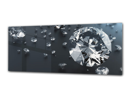 Arte mural con impresión en vidrio: imagen sobre vidrio de 125 x 50 cm (≈ 50” x 20”); Diseño 10